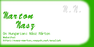 marton nasz business card