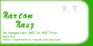 marton nasz business card